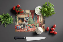 Load image into Gallery viewer, Great Dane Cozy Christmas Glass Cutting Boards – Durable, Decorative Kitchen Art Large