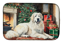 Load image into Gallery viewer, Great Pyrenees Cozy Christmas Dish Drying Mat