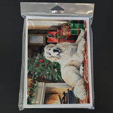 Load image into Gallery viewer, Great Pyrenees Cozy Christmas Greeting Cards - Blank Note Cards – 8-Pack of Artist-Designed Cards with Envelopes