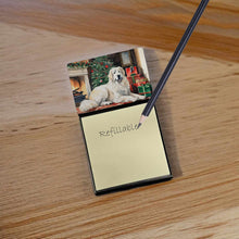 Load image into Gallery viewer, Great Pyrenees Cozy Christmas Sticky Note Holder- Refiilable Desk Accessory Note Pad