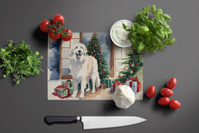 Load image into Gallery viewer, Great Pyrenees Cozy Christmas Glass Cutting Boards – Durable, Decorative Kitchen Art Large