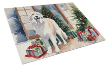 Load image into Gallery viewer, Great Pyrenees Cozy Christmas Glass Cutting Boards – Durable, Decorative Kitchen Art Large