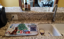 Load image into Gallery viewer, Irish Setter Cozy Christmas Dish Drying Mat