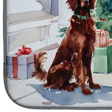Load image into Gallery viewer, Irish Setter Cozy Christmas Dish Drying Mat