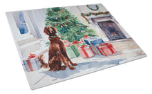 Load image into Gallery viewer, Irish Setter Cozy Christmas Glass Cutting Boards – Durable, Decorative Kitchen Art Large
