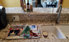 Load image into Gallery viewer, Irish Setter Cozy Christmas Dish Drying Mat