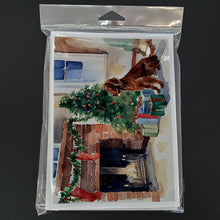 Load image into Gallery viewer, Irish Setter Cozy Christmas Greeting Cards - Blank Note Cards – 8-Pack of Artist-Designed Cards with Envelopes
