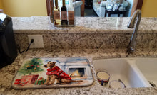 Load image into Gallery viewer, Irish Terrier Cozy Christmas Dish Drying Mat