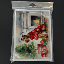 Load image into Gallery viewer, Irish Terrier Cozy Christmas Greeting Cards - Blank Note Cards – 8-Pack of Artist-Designed Cards with Envelopes