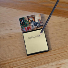 Load image into Gallery viewer, Irish Wolfhound Cozy Christmas Sticky Note Holder- Refiilable Desk Accessory Note Pad