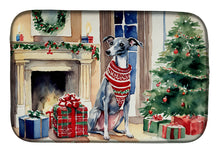 Load image into Gallery viewer, Italian Greyhound Cozy Christmas Dish Drying Mat