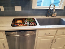 Load image into Gallery viewer, Jack Russell Terrier Cozy Christmas Dish Drying Mat