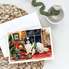 Load image into Gallery viewer, Japanese Chin Cozy Christmas Greeting Cards - Blank Note Cards – 8-Pack of Artist-Designed Cards with Envelopes