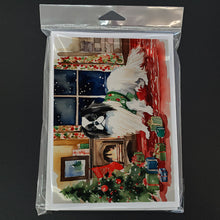 Load image into Gallery viewer, Japanese Chin Cozy Christmas Greeting Cards - Blank Note Cards – 8-Pack of Artist-Designed Cards with Envelopes