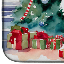 Load image into Gallery viewer, Japanese Spitz Cozy Christmas Dish Drying Mat