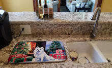 Load image into Gallery viewer, Japanese Spitz Cozy Christmas Dish Drying Mat