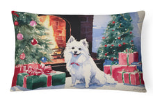 Load image into Gallery viewer, Japanese Spitz Cozy Christmas Throw Pillow