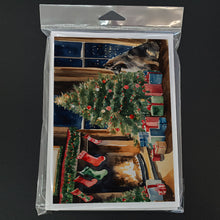 Load image into Gallery viewer, Keeshond Cozy Christmas Greeting Cards - Blank Note Cards – 8-Pack of Artist-Designed Cards with Envelopes
