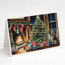 Load image into Gallery viewer, Keeshond Cozy Christmas Greeting Cards - Blank Note Cards – 8-Pack of Artist-Designed Cards with Envelopes
