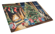 Load image into Gallery viewer, Keeshond Cozy Christmas Glass Cutting Boards – Durable, Decorative Kitchen Art Large
