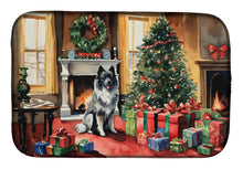 Load image into Gallery viewer, Keeshond Cozy Christmas Dish Drying Mat