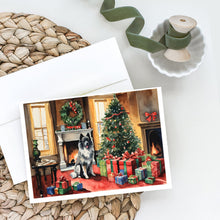 Load image into Gallery viewer, Keeshond Cozy Christmas Greeting Cards - Blank Note Cards – 8-Pack of Artist-Designed Cards with Envelopes