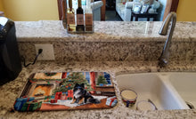 Load image into Gallery viewer, Keeshond Cozy Christmas Dish Drying Mat