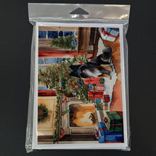 Load image into Gallery viewer, Keeshond Cozy Christmas Greeting Cards - Blank Note Cards – 8-Pack of Artist-Designed Cards with Envelopes