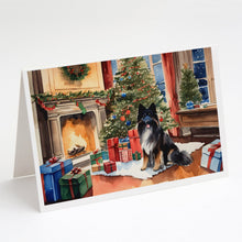 Load image into Gallery viewer, Keeshond Cozy Christmas Greeting Cards - Blank Note Cards – 8-Pack of Artist-Designed Cards with Envelopes