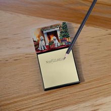 Load image into Gallery viewer, Komondor Cozy Christmas Sticky Note Holder- Refiilable Desk Accessory Note Pad