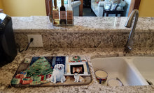 Load image into Gallery viewer, Kuvasz Cozy Christmas Dish Drying Mat