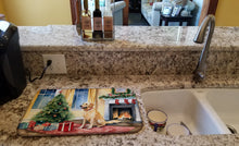 Load image into Gallery viewer, Labrador Retriever Cozy Christmas Dish Drying Mat