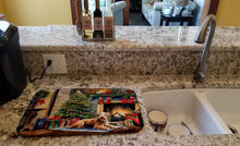 Load image into Gallery viewer, Lakeland Terrier Cozy Christmas Dish Drying Mat