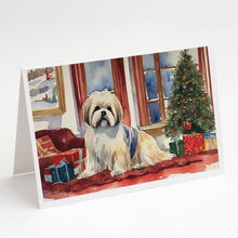 Load image into Gallery viewer, Lhasa Apso Cozy Christmas Greeting Cards - Blank Note Cards – 8-Pack of Artist-Designed Cards with Envelopes