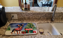 Load image into Gallery viewer, Miniature Pinscher Cozy Christmas Dish Drying Mat