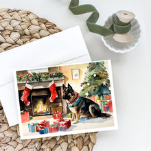 Load image into Gallery viewer, Norwegian Buhund Cozy Christmas Greeting Cards - Blank Note Cards – 8-Pack of Artist-Designed Cards with Envelopes