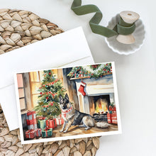 Load image into Gallery viewer, Norwegian Elkhound Cozy Christmas Greeting Cards - Blank Note Cards – 8-Pack of Artist-Designed Cards with Envelopes