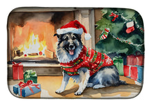 Load image into Gallery viewer, Norwegian Elkhound Cozy Christmas Dish Drying Mat