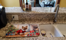 Load image into Gallery viewer, Norwich Terrier Cozy Christmas Dish Drying Mat
