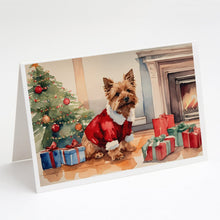 Load image into Gallery viewer, Norwich Terrier Cozy Christmas Greeting Cards - Blank Note Cards – 8-Pack of Artist-Designed Cards with Envelopes