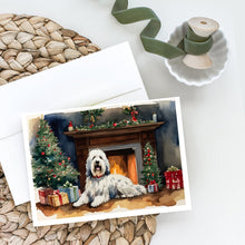 Load image into Gallery viewer, Old English Sheepdog Cozy Christmas Greeting Cards - Blank Note Cards – 8-Pack of Artist-Designed Cards with Envelopes