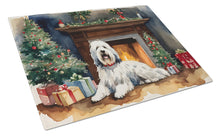 Load image into Gallery viewer, Old English Sheepdog Cozy Christmas Glass Cutting Boards – Durable, Decorative Kitchen Art Large