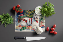Load image into Gallery viewer, Old English Sheepdog Cozy Christmas Glass Cutting Boards – Durable, Decorative Kitchen Art Large