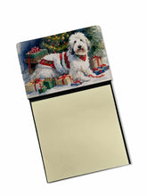 Load image into Gallery viewer, Old English Sheepdog Cozy Christmas Sticky Note Holder- Refiilable Desk Accessory Note Pad