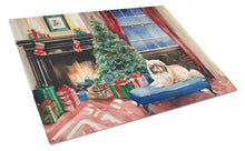 Load image into Gallery viewer, Pekingese Cozy Christmas Glass Cutting Boards – Durable, Decorative Kitchen Art Large