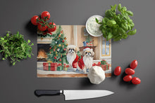 Load image into Gallery viewer, Pekingese Cozy Christmas Glass Cutting Boards – Durable, Decorative Kitchen Art Large