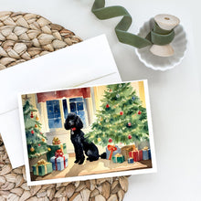 Load image into Gallery viewer, Poodle Cozy Christmas Greeting Cards - Blank Note Cards – 8-Pack of Artist-Designed Cards with Envelopes