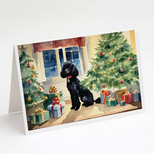 Load image into Gallery viewer, Poodle Cozy Christmas Greeting Cards - Blank Note Cards – 8-Pack of Artist-Designed Cards with Envelopes