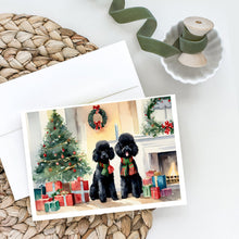 Load image into Gallery viewer, Poodle Cozy Christmas Greeting Cards - Blank Note Cards – 8-Pack of Artist-Designed Cards with Envelopes