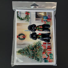 Load image into Gallery viewer, Poodle Cozy Christmas Greeting Cards - Blank Note Cards – 8-Pack of Artist-Designed Cards with Envelopes